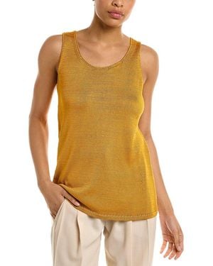 Lafayette 148 New York Scoop Front Silk Tank - Yellow