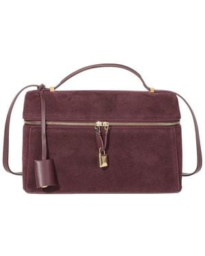 Tiffany & Fred Paris Suede Top Handle Crossbody - Purple