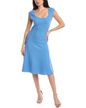 St. John Knit A-line Dress - Blue