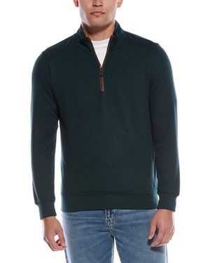 Tailorbyrd Ottoman Knit Quarter 1/4-zip Pullover - Blue