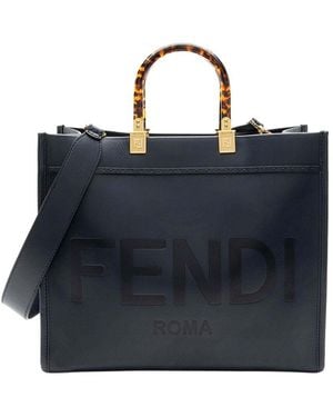 Fendi Sunshine Medium Shopper Tote (authentic Pre-loved) - Blue