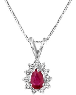 LEVARON 14K 0.35 Ct. Tw. Diamond & Ruby Pendant - Pink