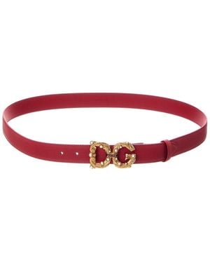 Dolce & Gabbana Dg Logo Leather Belt - Red