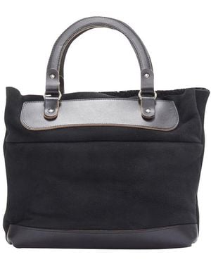 Marni Shearling Lined Top Handle Crossbody Tote Bag (authentic Pre-loved) - Black