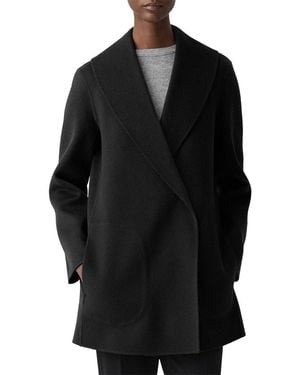 Theory Shawl Wool & Cashmere-Blend Coat - Black