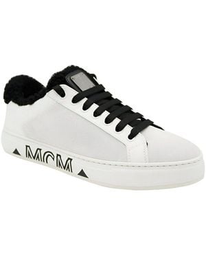 MCM Milano Suede & Shearling Sneaker - Black