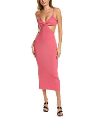 Cult Gaia Serita Ribbed Knit Cut-out Midi Dress - Pink