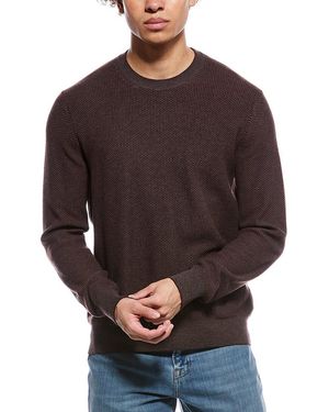 Vince Geo Jacquard Wool & Cashmere Crewneck Sweatshirt - Brown