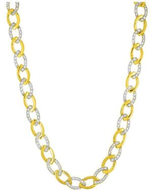 Genevive Jewelry 14k Plated Cz Statement Necklace - Metallic