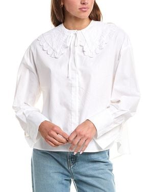 REVERIEE Puritan Collar Blouse - White
