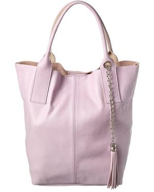 Italian Leather Tote - Pink