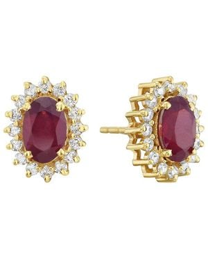 Forever Creations USA Inc. Forever Creations 14k 1.70 Ct. Tw. Diamond & Ruby Earrings - Pink