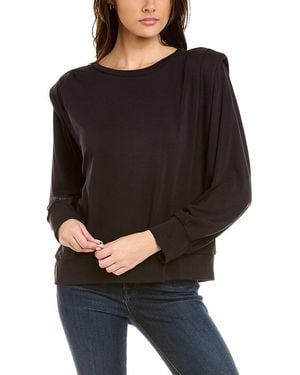 Tahari Padded Shoulder Top - Black