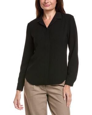 Lafayette 148 New York Slim Hidden Closure Blouse - Black