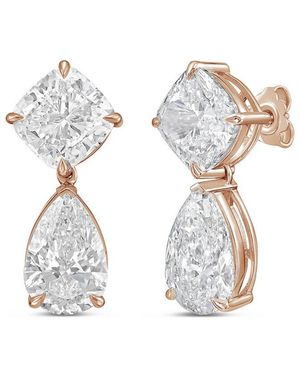 Diana M. Jewels Diana M. 14K Rose 15.00 Ct. Tw. Lab-Grown Diamond Drop Earrings - White