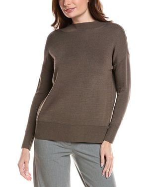 Lafayette 148 New York Relaxed Wide Stripe Jumper - Brown