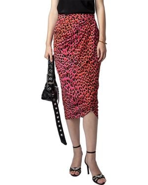 Zadig & Voltaire Jamelia Leo Silk Skirt - Red