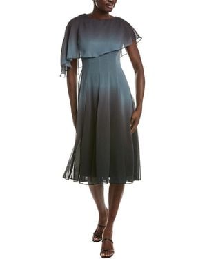 Maison Tara Capelet Midi Dress - Blue