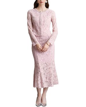 DZA 2Pc Blouse & Skirt Set - Pink