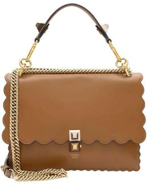 Fendi Studded Kan I Medium Shoulder Bag (authentic Pre-loved) - Brown