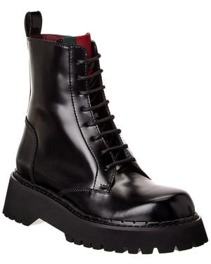 Gucci Web Leather Boot - Black