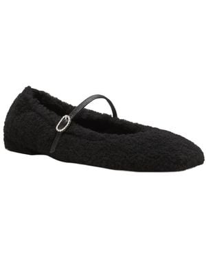 Stuart Weitzman Lennox Shearling Flat - Black