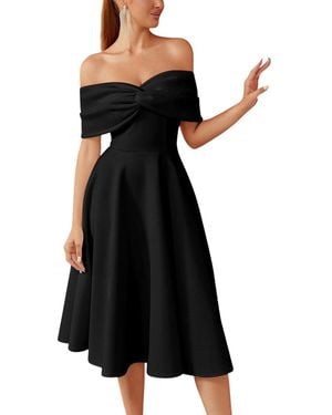 Amanda Royal Midi Dress - Black