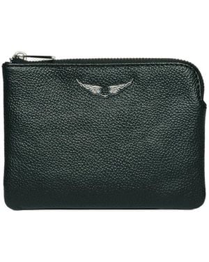Zadig & Voltaire Mini Uma Wings Grained Leather Pouch - Green