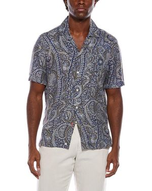 Isaia Silk Sport Shirt - Blue
