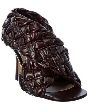 Bottega Veneta Bv Board Leather Sandal - Black