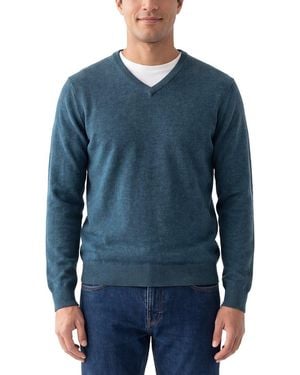 Phenix 100% Cashmere V-Neck Sweater - Blue