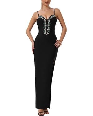 Ariele Tesoro Embellished Maxi Dress - Black