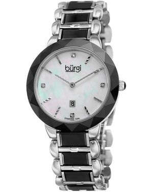 Burgi Burgi Stainless Steel & Ceramic Watch - Gray