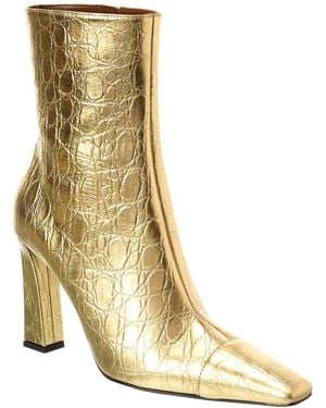 Giuseppe Zanotti Brenda 90 Croc-Embossed Leather Boot - Metallic