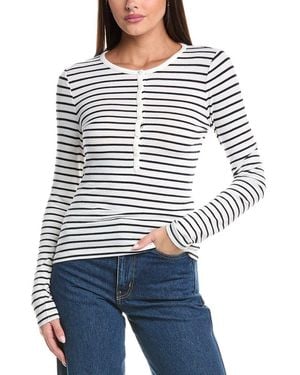 Rag & Bone The Knit Stripe Henley - White