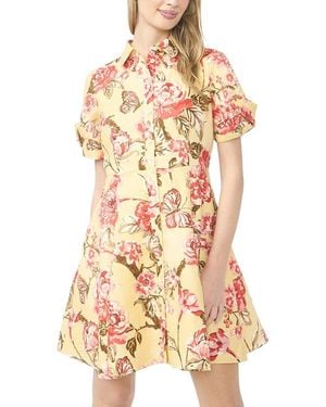 Ted Baker Stina Twist Sleeve Flared Linen Mini Dress - Multicolour