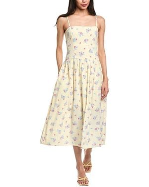 Garrie B Drop-Waist Midi Dress - Natural