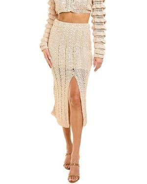 LoveShackFancy Arbor Midi Skirt - Natural