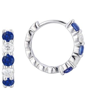 Gregg Ruth 18K 0.86 Ct. Tw. Diamond & Sapphire Huggie Earring - Blue