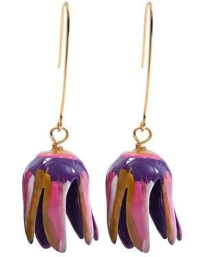Marni Tulip-shaped Drop Earring (authentic Pre-loved) - Brown