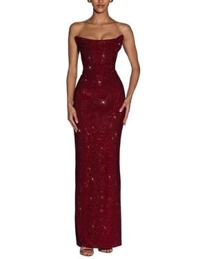 Ariele Tesoro Embellished Maxi Dress - Red