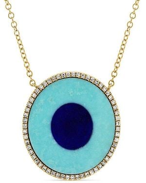 Sabrina Designs 14k 3.81 Ct. Tw. Diamond & Gemstone Evil Eye Necklace - Blue