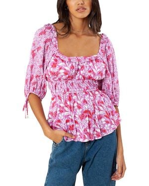 Hale Bob Scoop Neck Top - Red