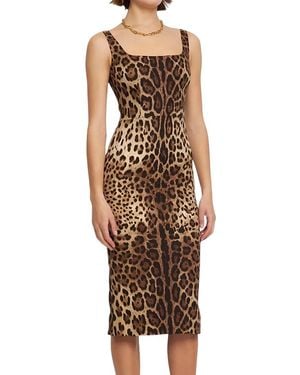 Linda Charm Midi Dress - Brown