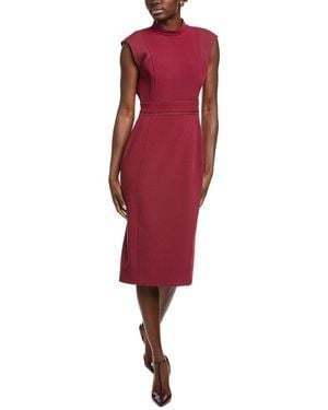 St. John Stretch Midi Dress - Red