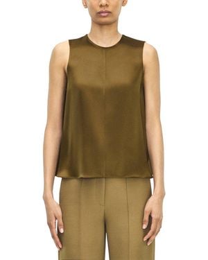 Adam Lippes Elias Silk Top - Green