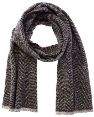 Vince Herringbone Boucle Wool & Alpaca-Blend Scarf - Black