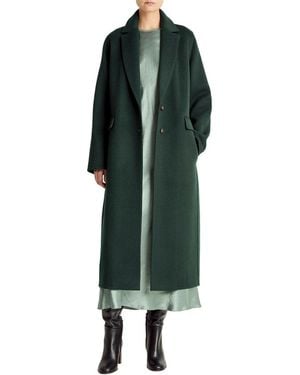 Vince Single Breasted Classic Wool & Cashmere-Blend Coat - Green