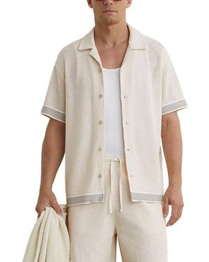 Reiss Aliso Crochet Tape Cub Shirt - White