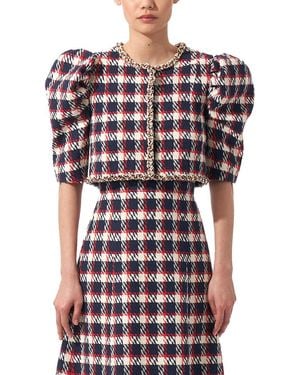 Carolina Herrera Chain Collar Top - Red